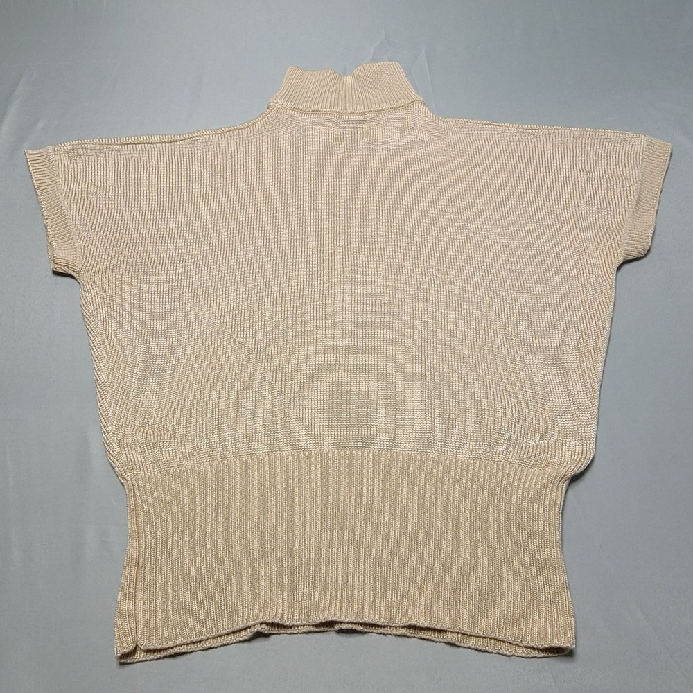 FIR Italia Knit Top Women Medium Cream Handloomed Mock Neck Dolman Vintage